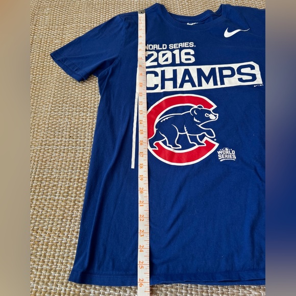 Chicago Cubs 2016 World Series blue short sleeve Tshirt Nike men’s Medium - Picture 6 of 6